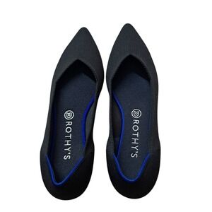 Rothy's Shoes Ballet Flats Women's 10.5 Black Pointed Toe Comfy Slip On